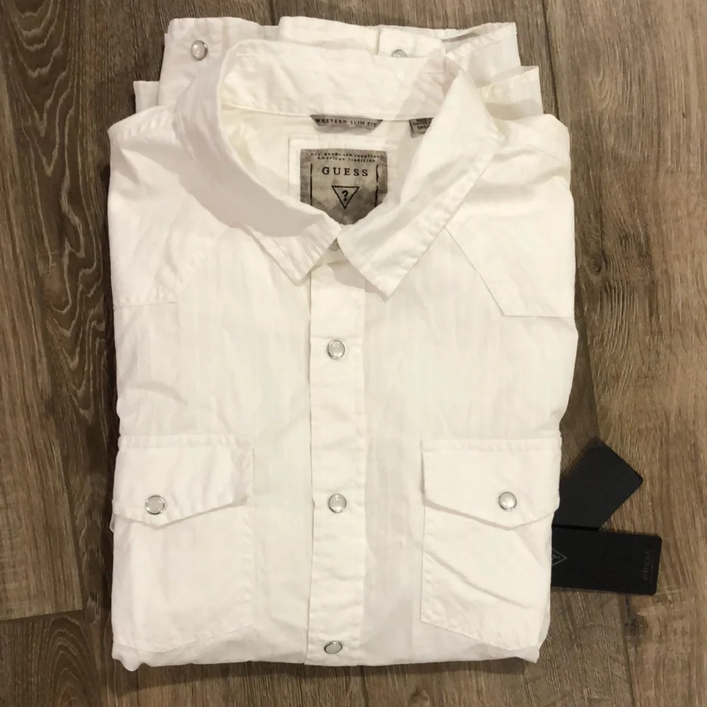 NWT! - GUESS Westside Western Slim Fit Button Down Shirt - Picture 11 of 11